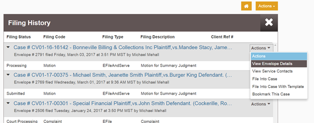Filing History